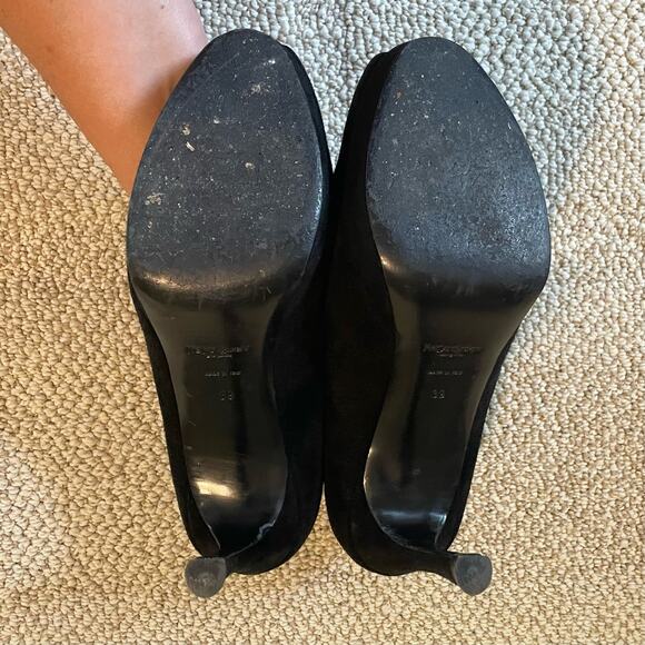 Yves Saint Laurent Palais Platform Stiletto High Heels Peep Toe Suede US 9 EU 39 - Picture 14 of 17